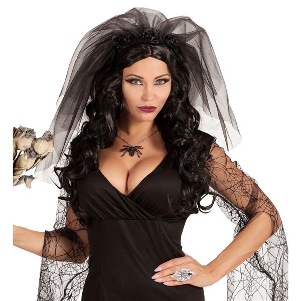 Grote foto zwarte sluier met bloemen verzamelen overige verzamelingen