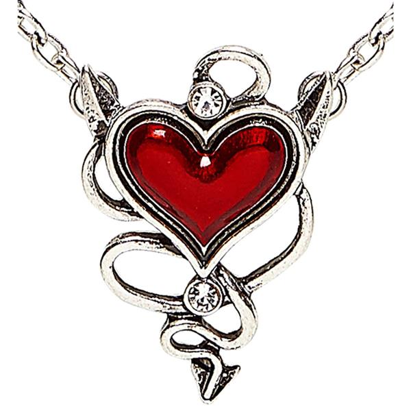 Grote foto zilveren ketting met rode duivels hart verzamelen overige verzamelingen