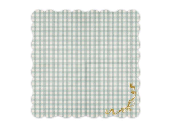 Grote foto blauwe servetten ruit met strik 33cm 12st verzamelen overige verzamelingen