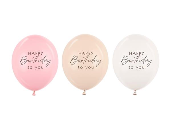 Grote foto happy birthday ballonnen roze wit creme 30cm 50st verzamelen overige verzamelingen