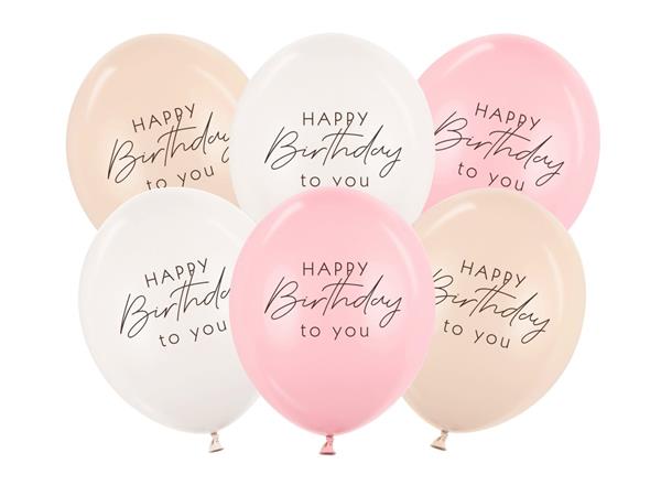Grote foto happy birthday ballonnen roze wit creme 30cm 50st verzamelen overige verzamelingen