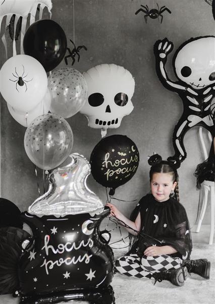 Grote foto halloween helium ballon wit zwart doodshoofd leeg 41cm verzamelen overige verzamelingen