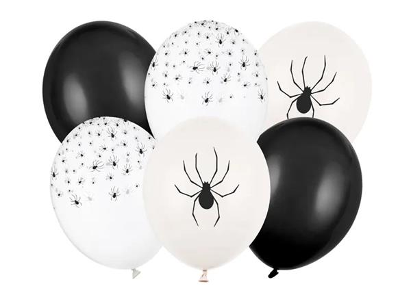 Grote foto halloween ballonnen zwart wit spinnen 30cm 6st verzamelen overige verzamelingen