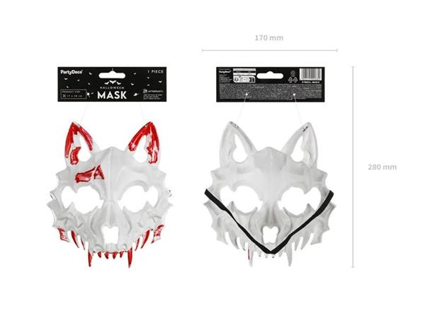 Grote foto wolf masker wit rood verzamelen overige verzamelingen