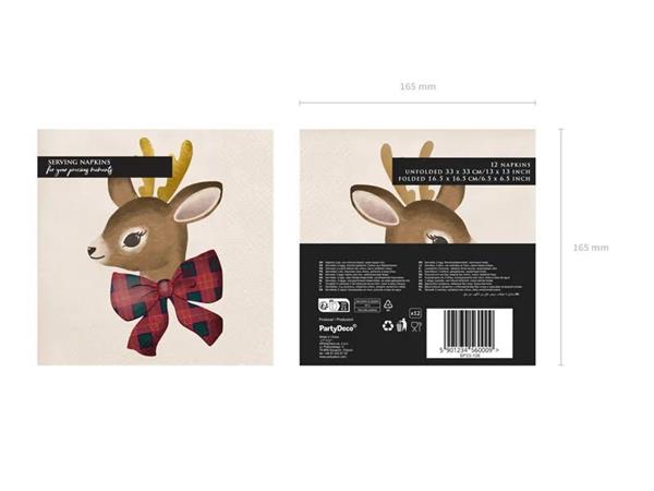 Grote foto kerst servetten rendier 33cm 12st verzamelen overige verzamelingen