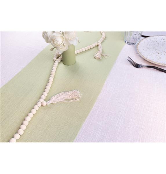 Grote foto lichtgroene tafelloper katoen 5m verzamelen overige verzamelingen