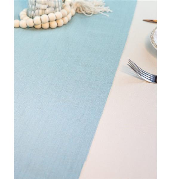 Grote foto lichtblauwe tafelloper katoen 5m verzamelen overige verzamelingen