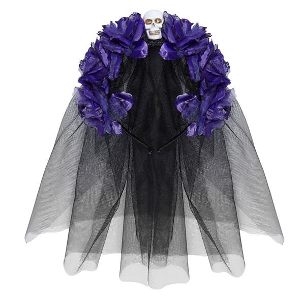 Grote foto halloween haarband zwart paars sluier verzamelen overige verzamelingen