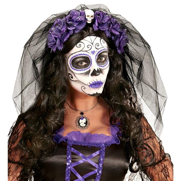 Grote foto halloween haarband zwart paars sluier verzamelen overige verzamelingen