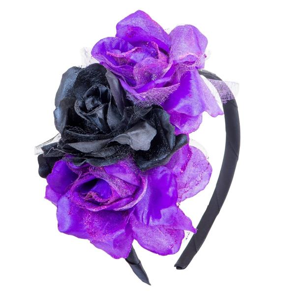 Grote foto dia de los muertos haarband zwart paars bloemen verzamelen overige verzamelingen