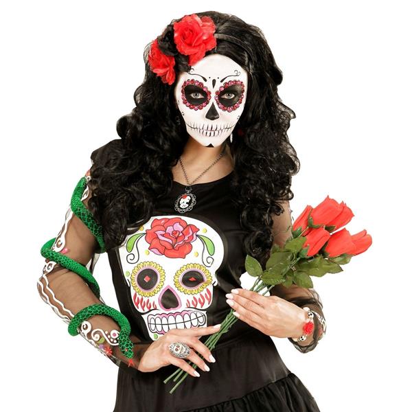 Grote foto dia de los muertos haarband rood zwart bloemen verzamelen overige verzamelingen