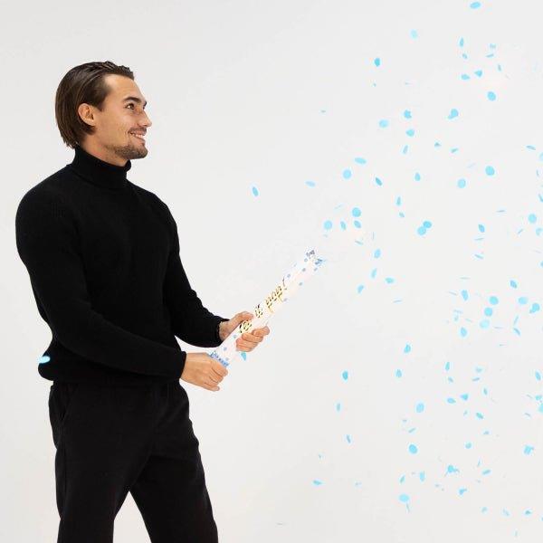 Grote foto lichtblauwe confetti kanon 40cm verzamelen overige verzamelingen