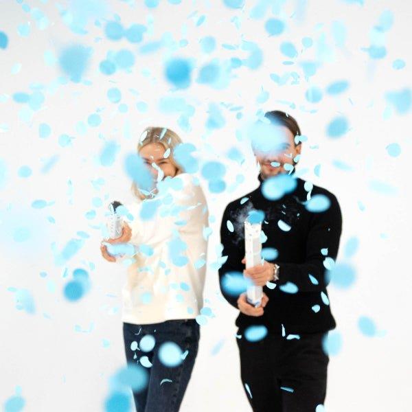 Grote foto lichtblauwe confetti kanon 40cm verzamelen overige verzamelingen