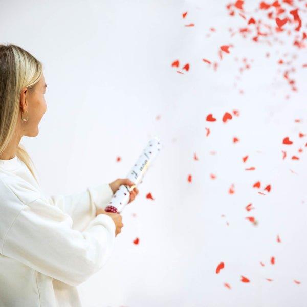 Grote foto hartjes confetti kanon rood 40cm verzamelen overige verzamelingen