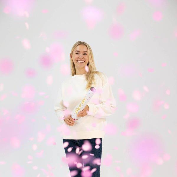 Grote foto gender reveal confetti kanon roze 40cm verzamelen overige verzamelingen