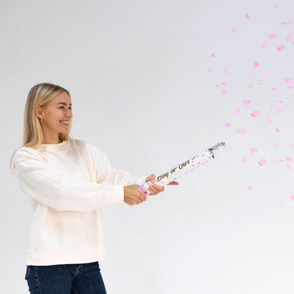 Grote foto gender reveal confetti kanon roze 40cm verzamelen overige verzamelingen