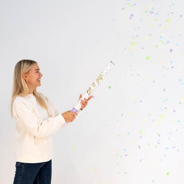 Grote foto gekleurde confetti kanon pastel 60cm verzamelen overige verzamelingen