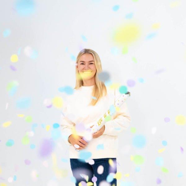 Grote foto gekleurde confetti kanon pastel 60cm verzamelen overige verzamelingen