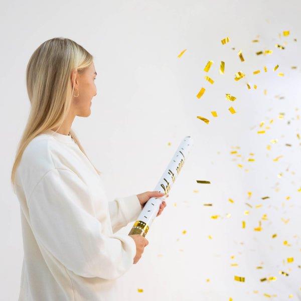 Grote foto gouden confetti kanon folie 60cm verzamelen overige verzamelingen