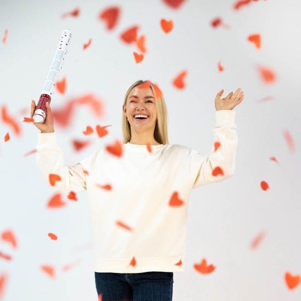Grote foto hartjes confetti kanon rood 60cm verzamelen overige verzamelingen