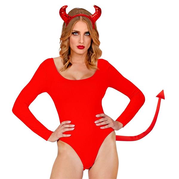 Grote foto halloween nep staart rood duivel 88cm verzamelen overige verzamelingen