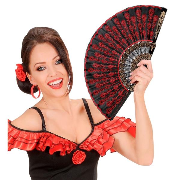 Grote foto spaanse waaier rood zwart verzamelen overige verzamelingen
