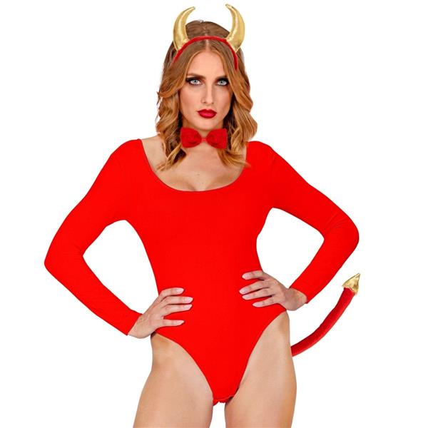 Grote foto halloween accessoireset rood duivel haarband strik en staart 3 delig verzamelen overige verzamelingen