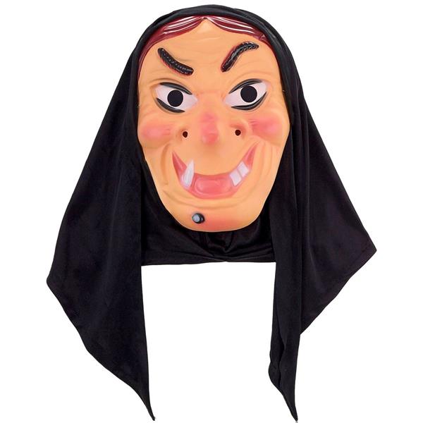 Grote foto halloween masker zwart heks met hoofddoek verzamelen overige verzamelingen