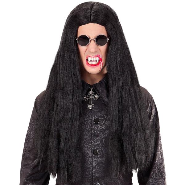Grote foto halloween pruik zwart lang haar vampier verzamelen overige verzamelingen
