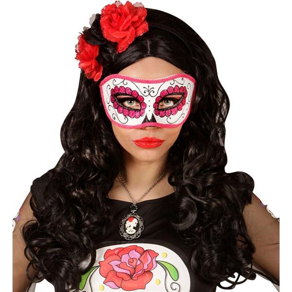 Grote foto dia de los muertos oogmasker roze verzamelen overige verzamelingen
