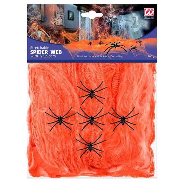 Grote foto halloween spinnenweb oranje met spinnen verzamelen overige verzamelingen