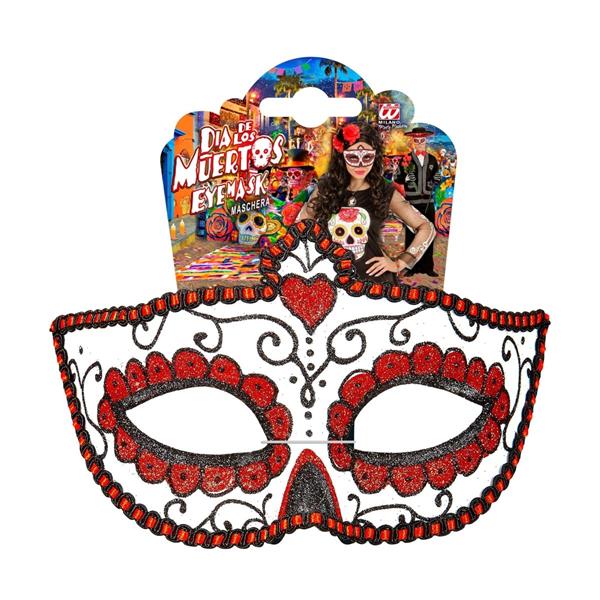 Grote foto dia de los muertos oogmasker rood verzamelen overige verzamelingen