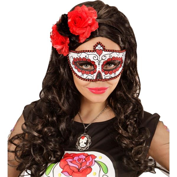 Grote foto dia de los muertos oogmasker rood verzamelen overige verzamelingen