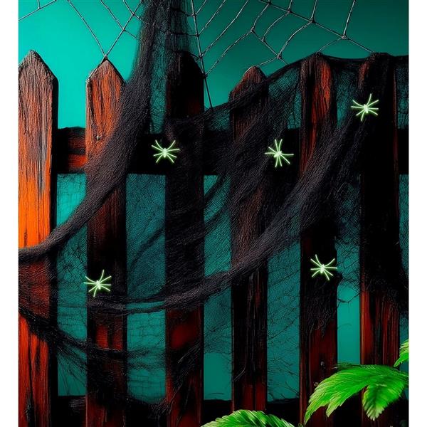 Grote foto halloween spinnenweb zwart met 5 spinnen 100gr verzamelen overige verzamelingen