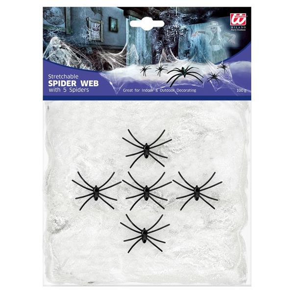 Grote foto halloween spinnenweb wit met spinnen 6 delig verzamelen overige verzamelingen