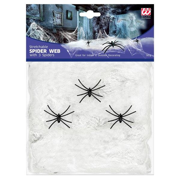 Grote foto halloween spinnenweb wit met spinnen 4 delig verzamelen overige verzamelingen