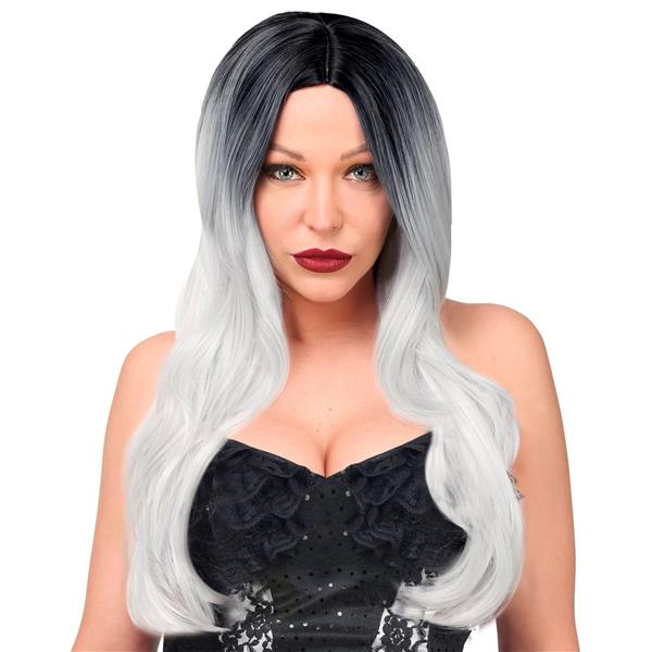 Grote foto zwart witte pruik lang haar verzamelen overige verzamelingen