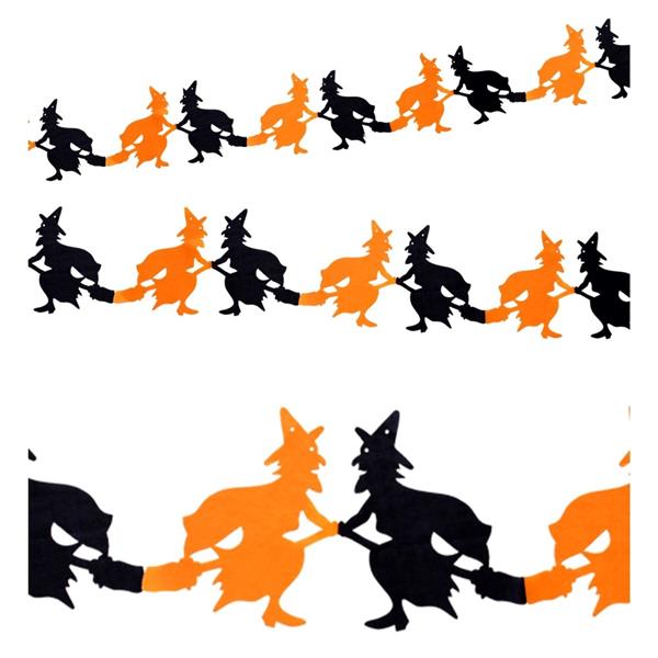 Grote foto halloween slinger zwart oranje heks 3m verzamelen overige verzamelingen