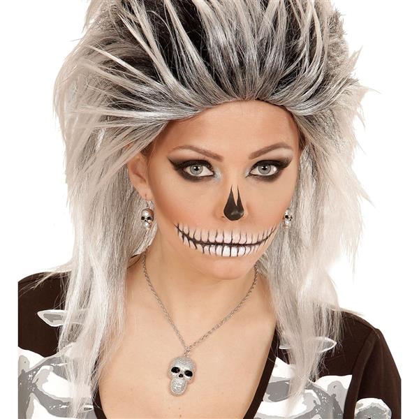 Grote foto halloween ketting zilver doodshoofd verzamelen overige verzamelingen