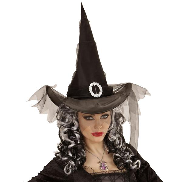 Grote foto halloween heksenhoed zwart met tule verzamelen overige verzamelingen