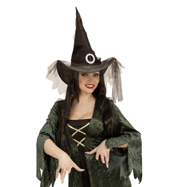 Grote foto halloween heksenhoed zwart met tule verzamelen overige verzamelingen