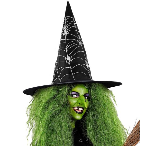 Grote foto halloween heksenhoed zwart wit spinnenweb verzamelen overige verzamelingen