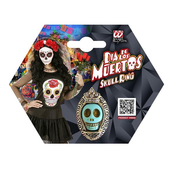 Grote foto halloween ring blauw schedel verzamelen overige verzamelingen