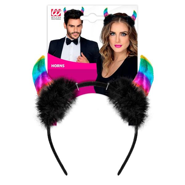 Grote foto halloween haarband regenboog duivel verzamelen overige verzamelingen