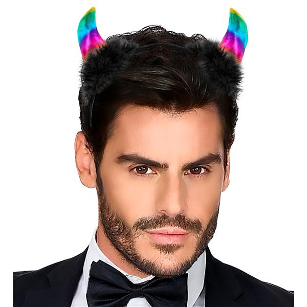 Grote foto halloween haarband regenboog duivel verzamelen overige verzamelingen