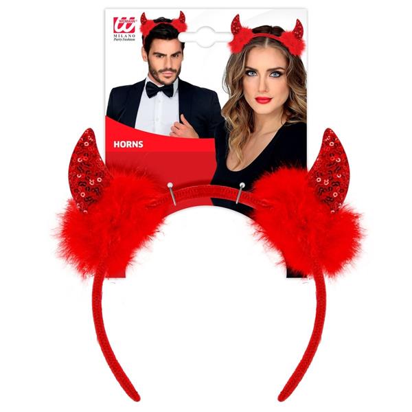 Grote foto halloween haarband rood duivel glitters verzamelen overige verzamelingen