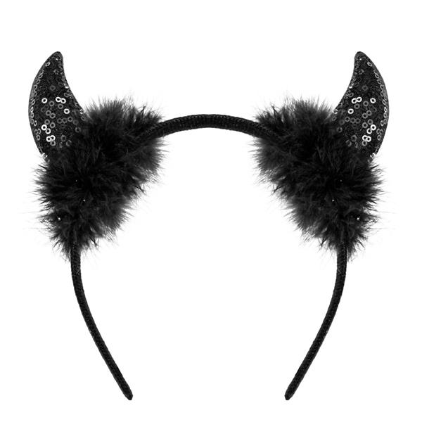 Grote foto halloween haarband zwart duivel glitter verzamelen overige verzamelingen