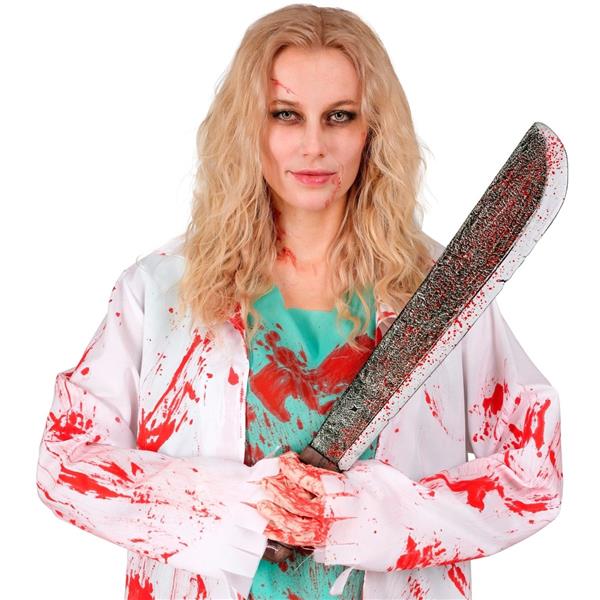 Grote foto halloween nep machete bloederig 56cm verzamelen overige verzamelingen