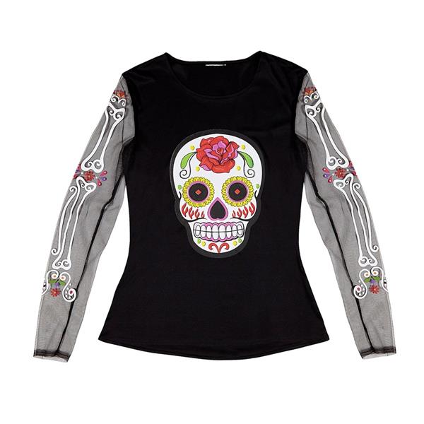 Grote foto dia de los muertos shirt zwart wit dames verzamelen overige verzamelingen