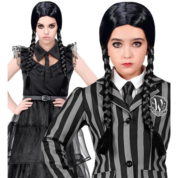 Grote foto wednesday pruik kind met vlechten verzamelen overige verzamelingen